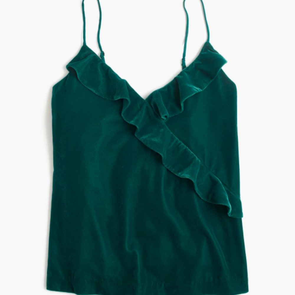 J.Crew Velvet Ruffle Tank Top